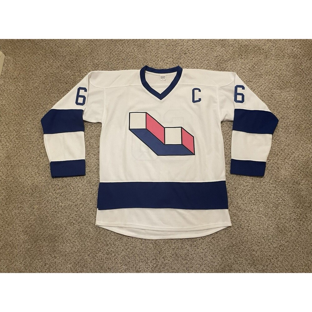 Retro 80'S Mario Lemieux #66 Hockey Jerseys Laval Voisine White Sewn NHL Size L